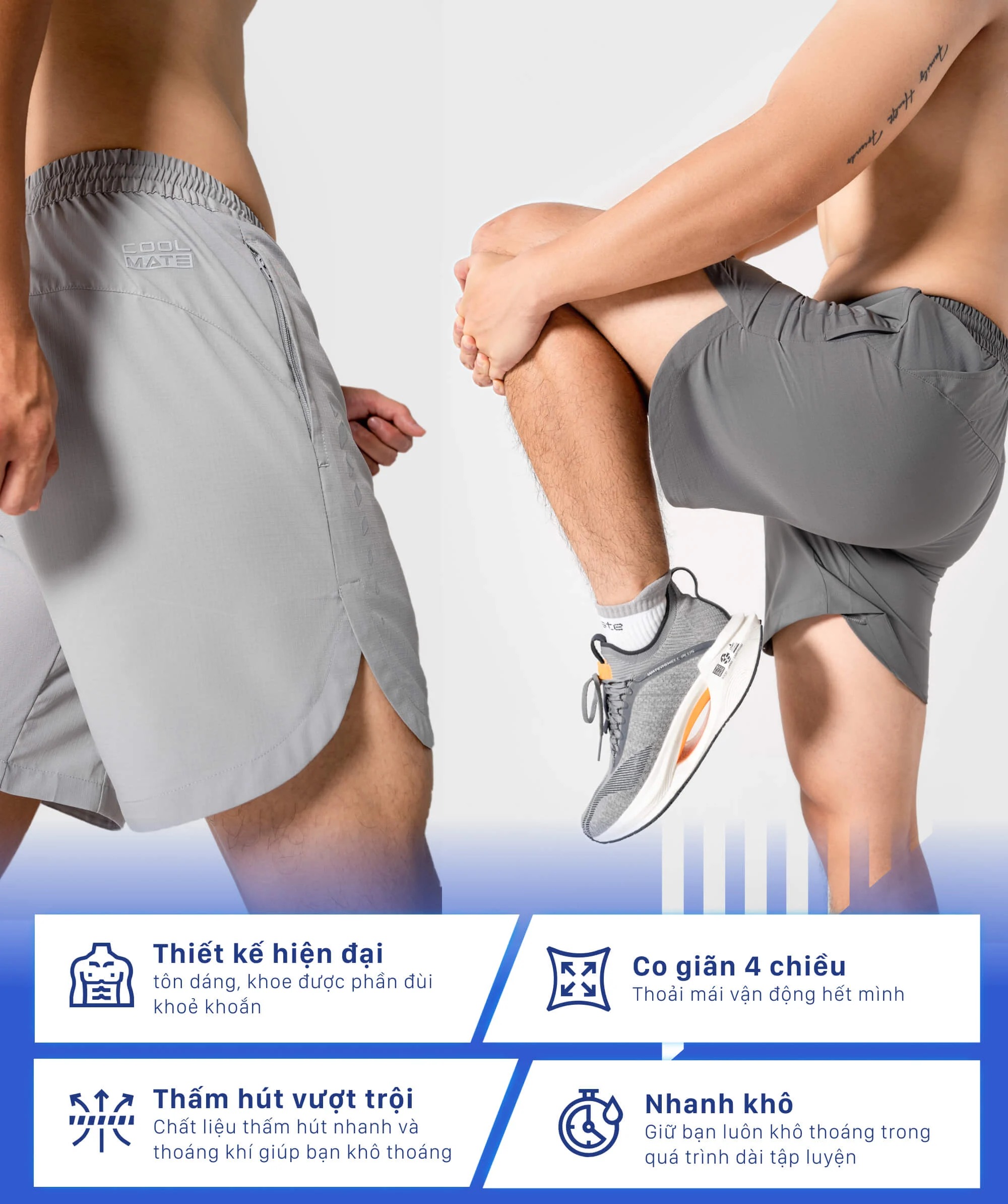 [CHỈ 20H 4-6.4 MUA 3 GIẢM 15%][OUTLET - Không đổi trả]Quần Short thể thao Gym 7'' Power - Coolmate