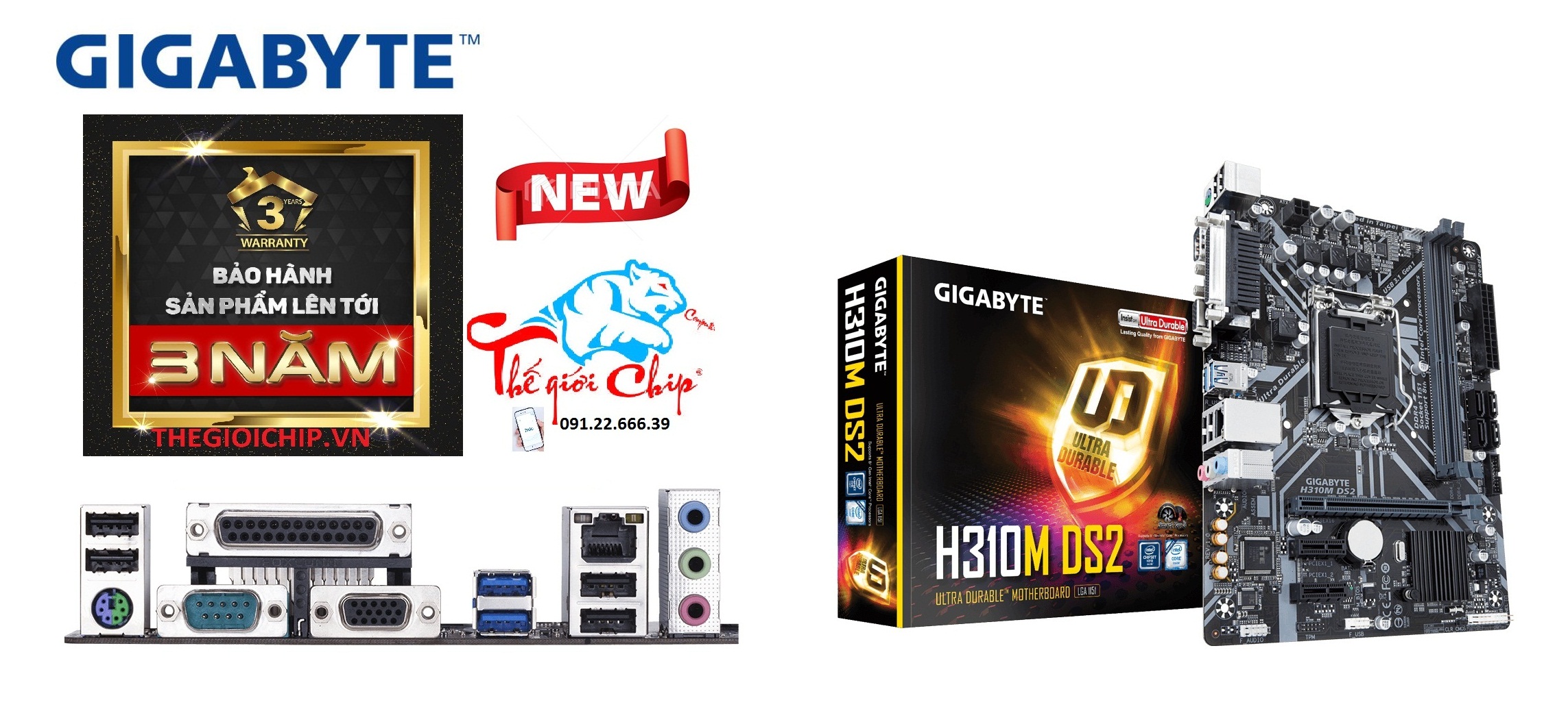 [HCM]Bo Mạch Chủ (Mainboard) Gigabyte H310M-DS2 (CTY Box-3 Năm)