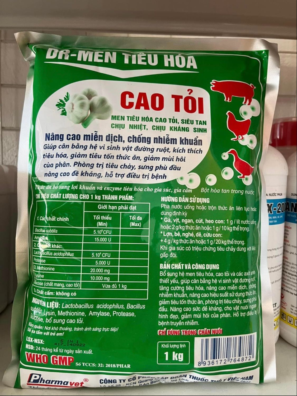 1 kg Men Cao Tỏi chuyên dùng trong chăn nuôi.