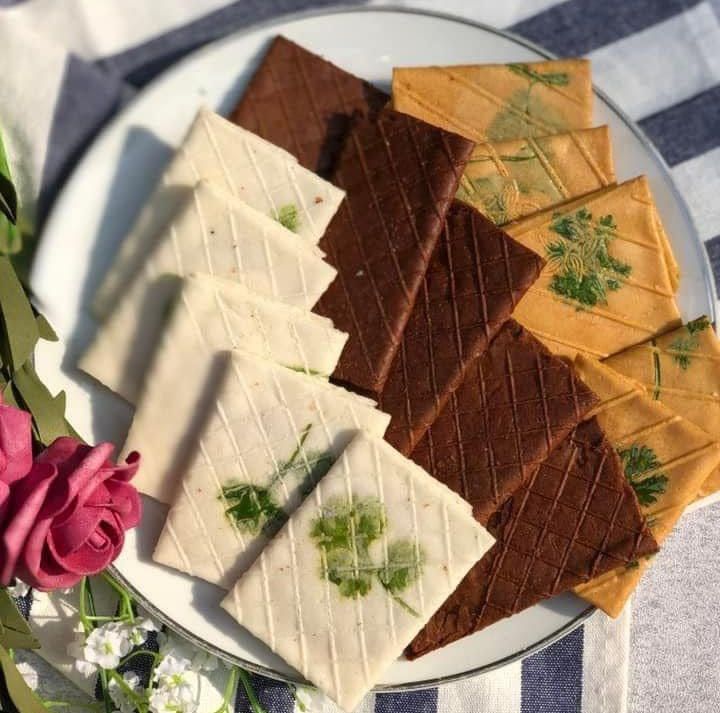 500G Bánh kẹp ngò 3 vị giòn ngon - bánh kẹp ngò bơ đậu phộng- bánh kẹp cacao