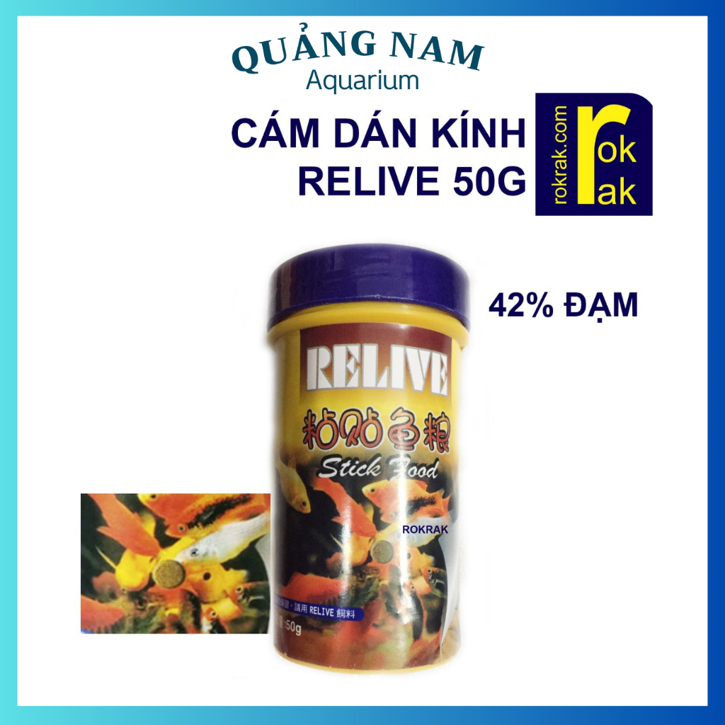 Thức ăn dính bể cá, thức ăn dán bể cá cảnh Relive 50g