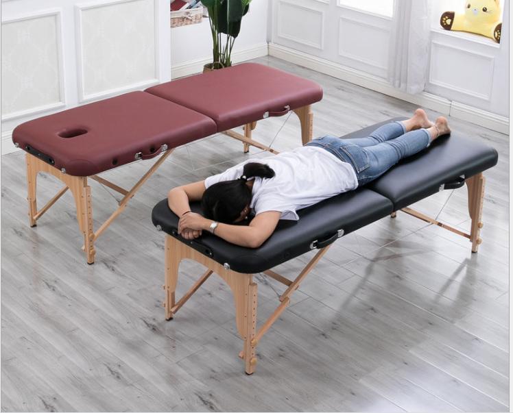 Giường spa chân gỗ châm cứu trị liệu