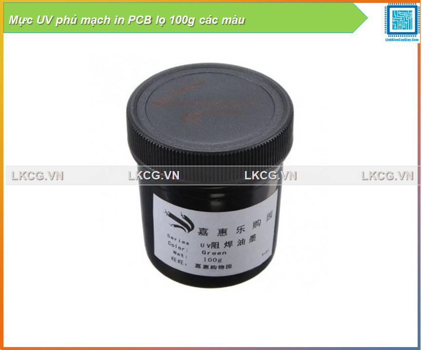Mực UV phủ mạch in PCB lọ 100g các màu