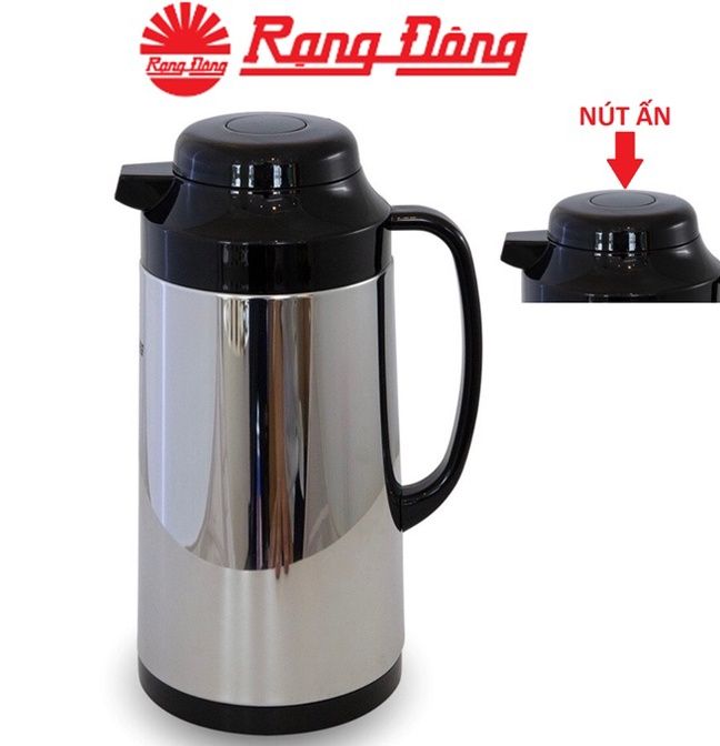 Phích đựng nước nóng 1 lít Rạng Đông vỏ INOX sáng bóng