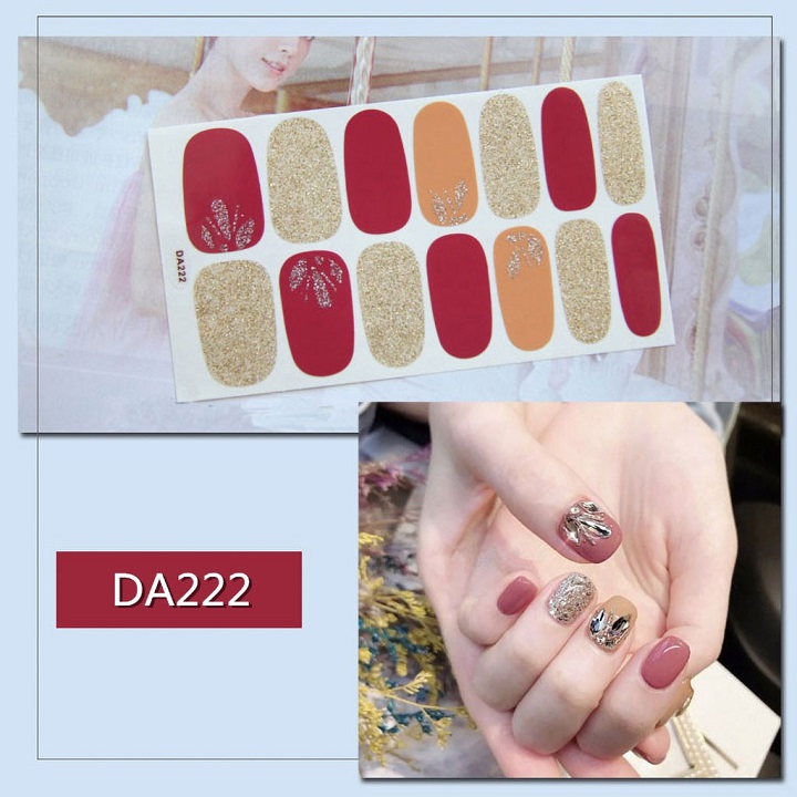 Set 14 miếng dán móng nghệ thuật thời trang - Dán móng tay polishinging