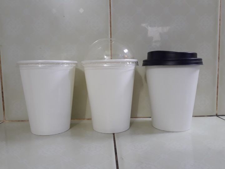 100 Ly giấy 360ml(12oz) trắng + Nắp Cầu