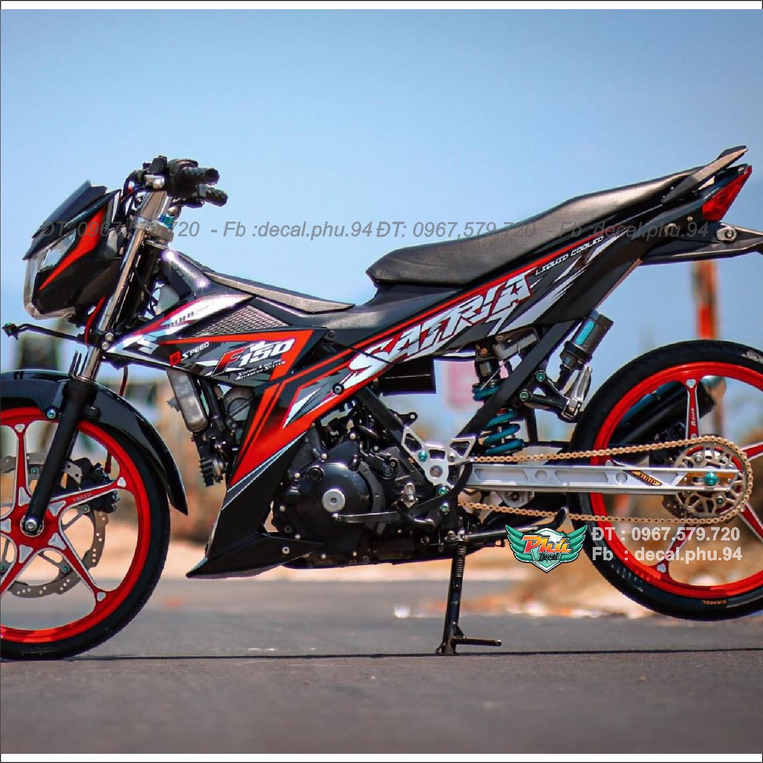 Tem rời Satria đỏ đen