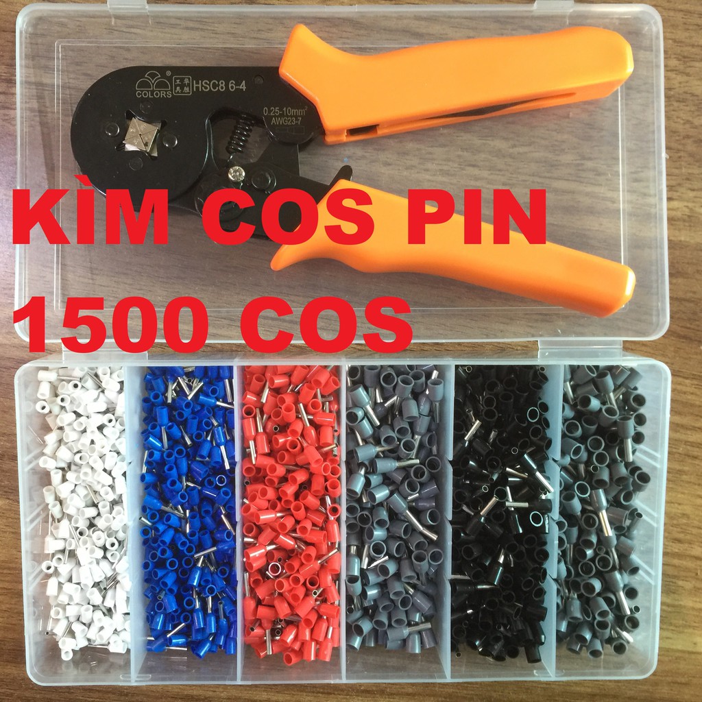 Combo Kìm Cos Pin   Cos Tròn    1500 Đầu Cos