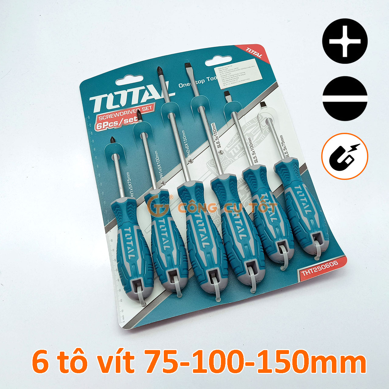 Bộ 6 tua vít Total THT250606