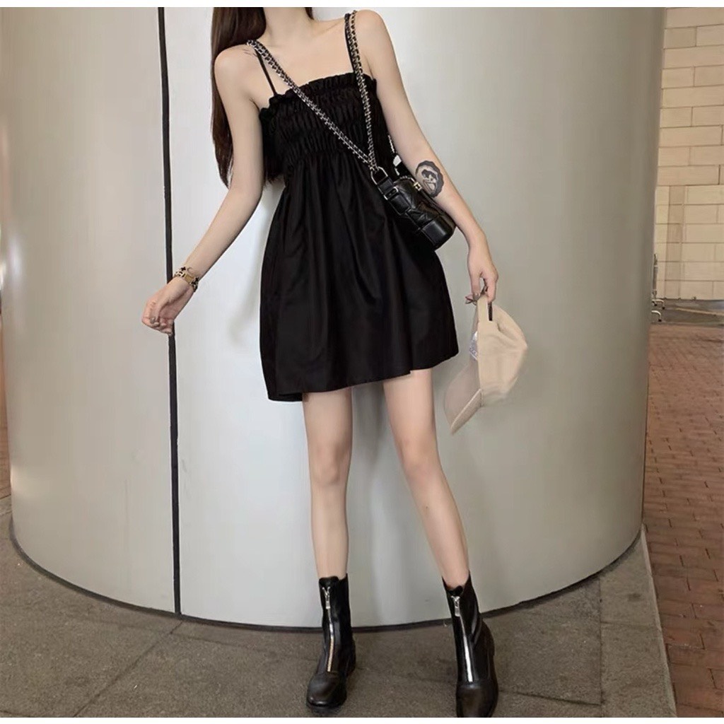 đầm 2 dây nữ - chất đũi xinh xắn T84
