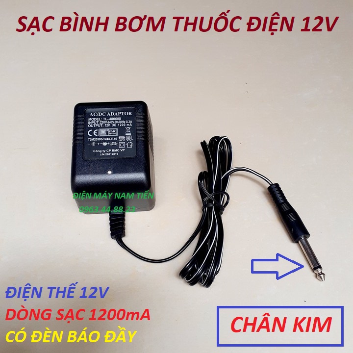 Cục sạc bình phun thuoc 12V  | bình bơm điện | sạc ắc quy 12v Có thiết kế hình khối nhựa cao cấp. Kích thước nhỏ gọn, không cồng kềnh