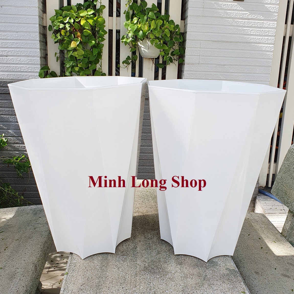 [HCM]Bộ 02 chậu nhựa tám cạnh cỡ lớn 40x50cm chất liệu nhựa PP bền chắc thiết kế đẹp và trang nhã phù hợp cho hoa kiểng lớn cây ăn trái