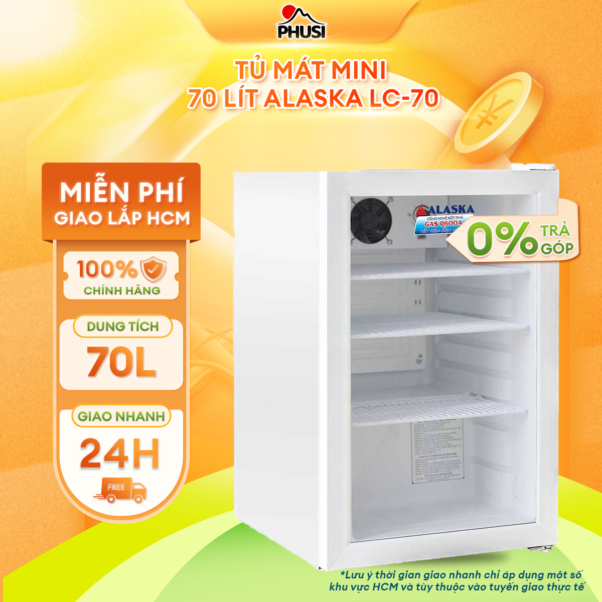 ✅Tủ mát mini 70 lít Alaska LC 70