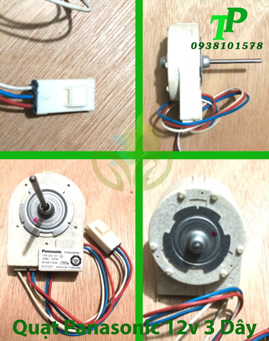 Motor quạt sứ tủ lạnh panasonic 12v 3 dây