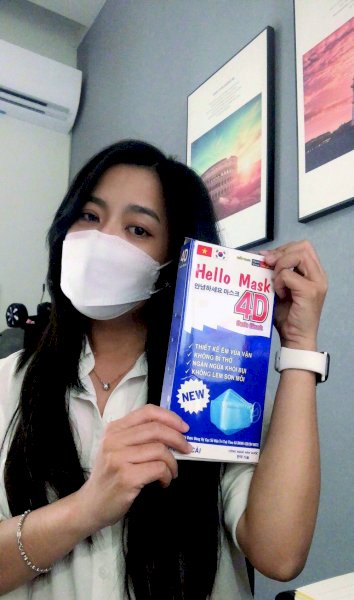 khẩu trang y tế hello mask vải 4D