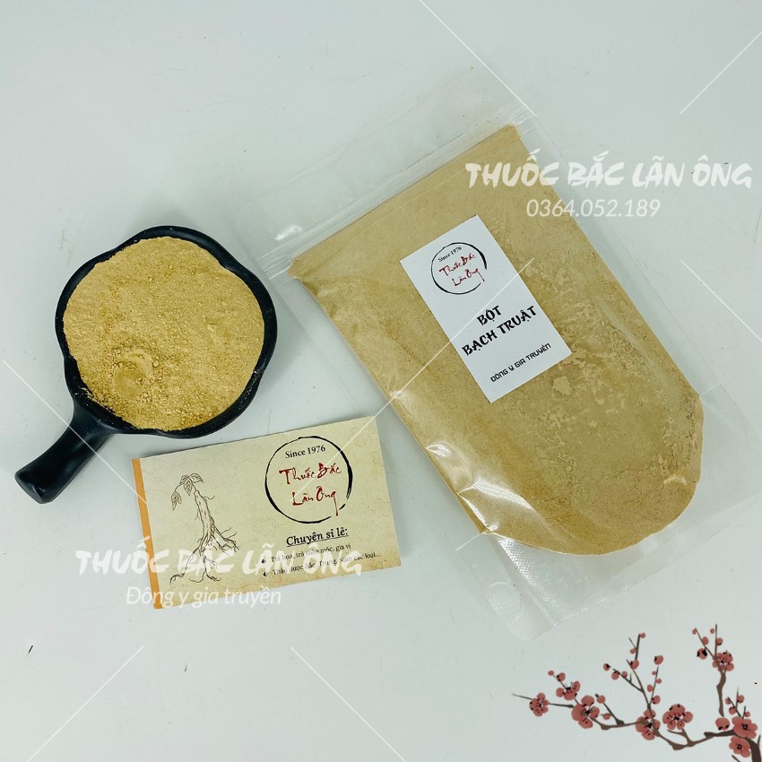 Bột bạch truật 100g, nguyên chất, thơm mịn, bột thảo mộc pha uống, đắp mặt, làm đẹp - Lãn Ông