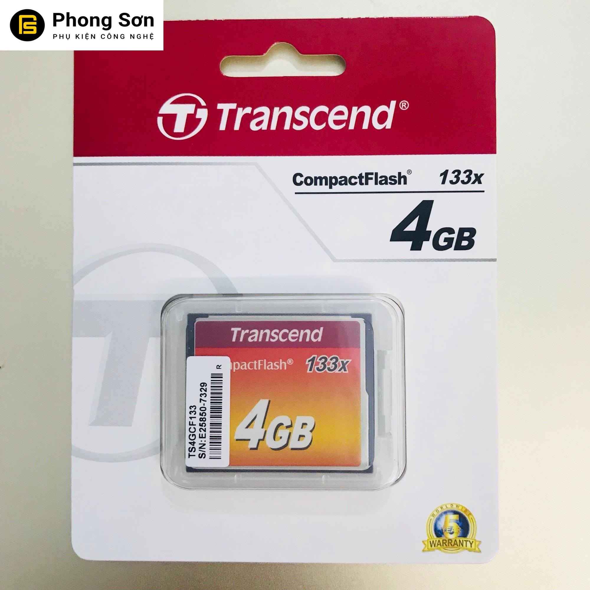 Thẻ nhớ Transcend CF 4GB (133x Speed) Hàng nhập khẩu