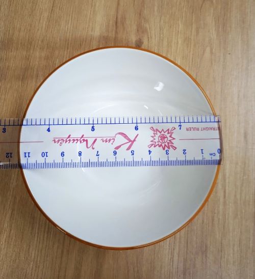 Bộ 10 Chén gốm sứ hoa văn Simple 4D + 10 đôi đũa nhựa