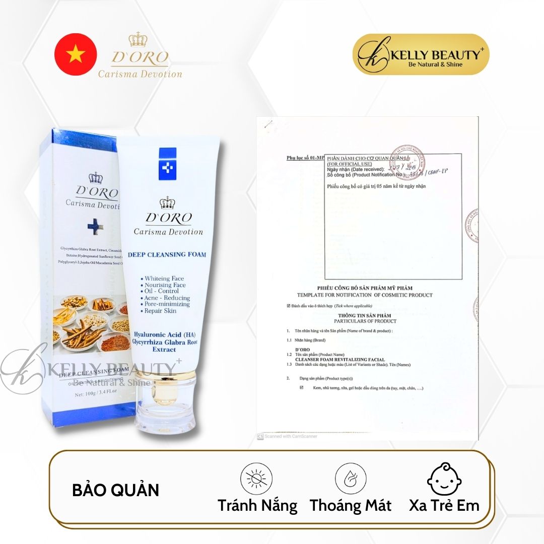 Sữa Rửa Mặt Sáng Da DORO Deep Cleansing Foam | Kelly Beauty