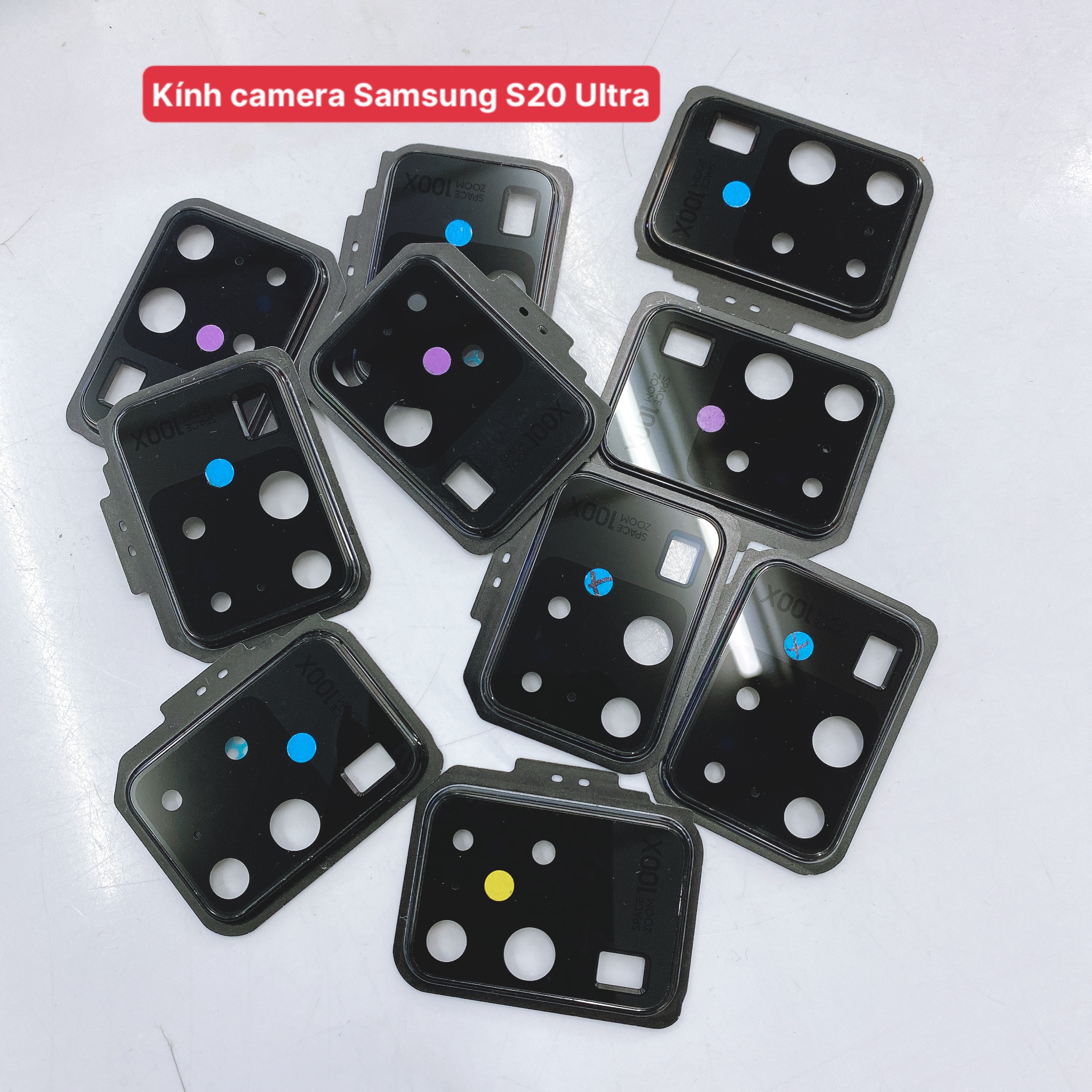 Cụm Kính Camera Samsung S20 Ultra, Mặt kính camera sau SM-G988 đẹp như zin