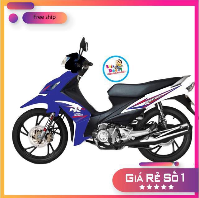 Tem rời xe Axelo RR trắng xanh