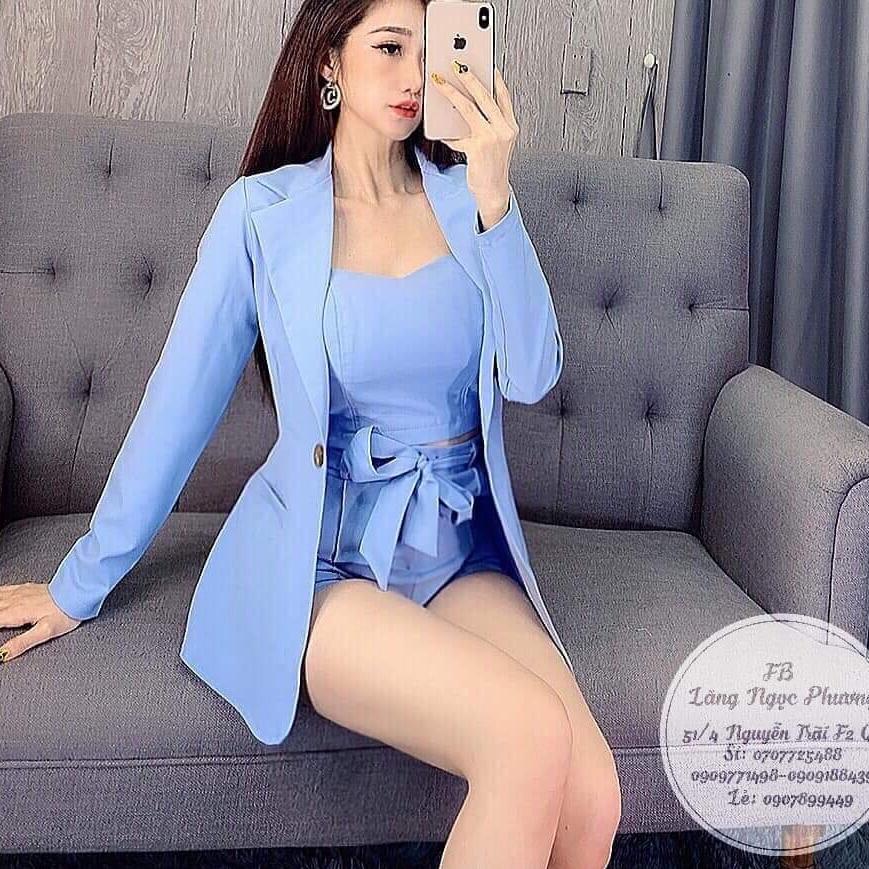 sét vest quần Short kèm áo ống cúp ngực