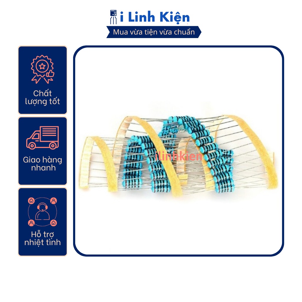 Điện trở vạch 1W 100R 1% chân đồng (10c)