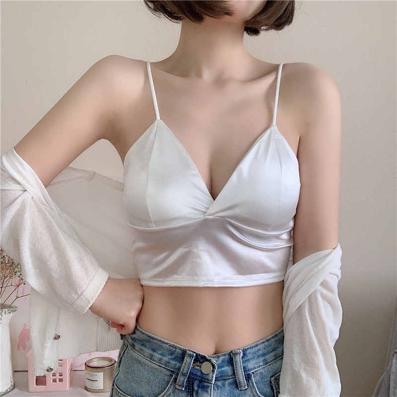 Áo bra satin bản to áo lót satin phi bóng 264