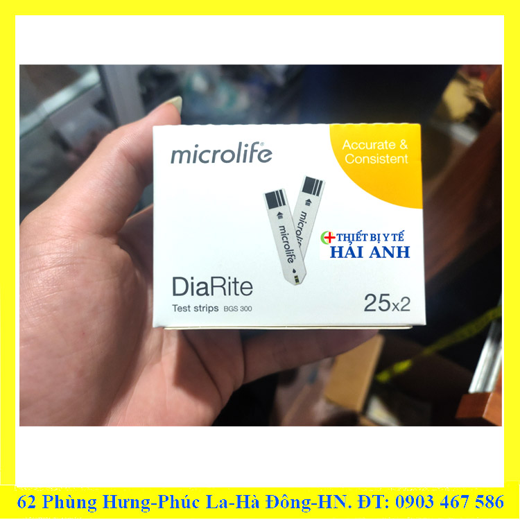 Que thử đường huyết Microlife DiaRite BGM TEST (chọn 25 hoặc 50 que)