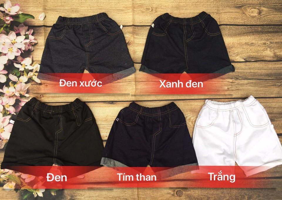 Quần short đùi giả jean cho bé đủ size 8-50kg