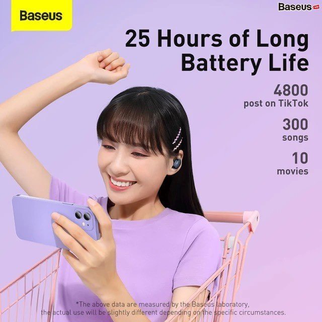 Tai nghe không dây Baseus Bowie E2 True Wireless Earphones (Bluetooth 5.2 , 5~25h using, Anti-Los, APP control, IP55 Waterproof WS)
