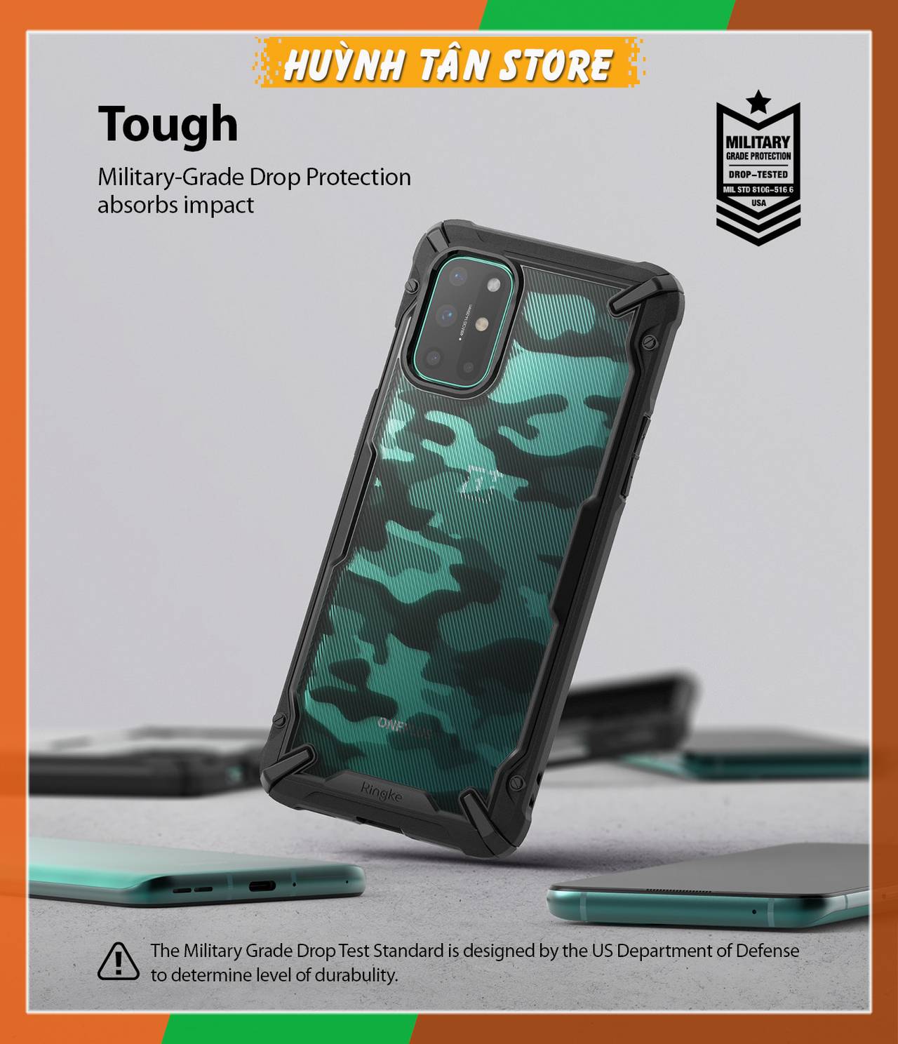 Ốp lưng oneplus 8t RINGKE chính hãng trong suốt chống sốc FUSION X chống ố vàng phụ kiện điện thoại huỳnh tân store