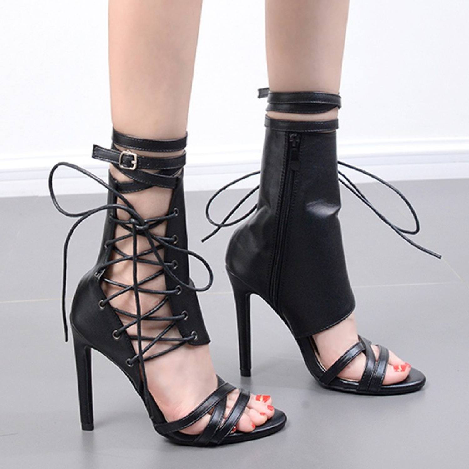 giày cao gót đan dây siêu cá tính ( free shipping - giao hỏa tốc 2h - bảo hành 1 năm )