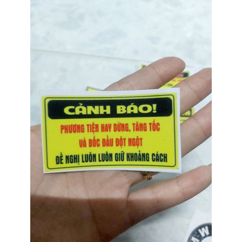 Combo 1 Tem Decal Cảnh Báo Dán Xe Giá Rẻ