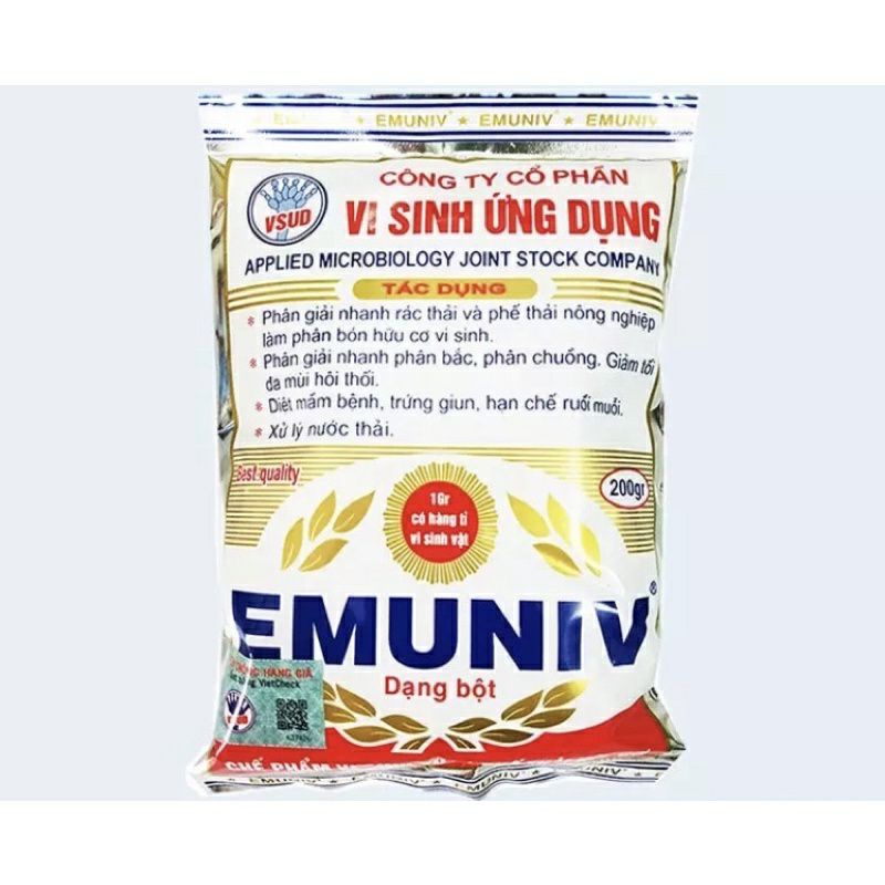 Chế phẩm men vi sinh ứng dụng emuniv gói 200g