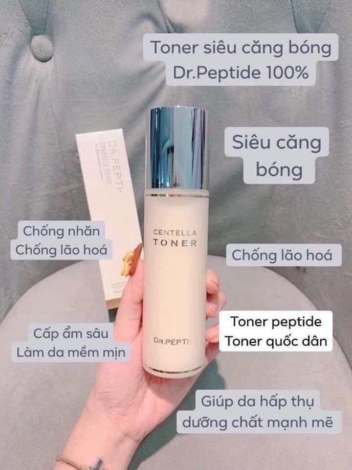 Nước hoa hồng Dr Pepti Centella Toner Căng bóng 180ml Hàn Quốc