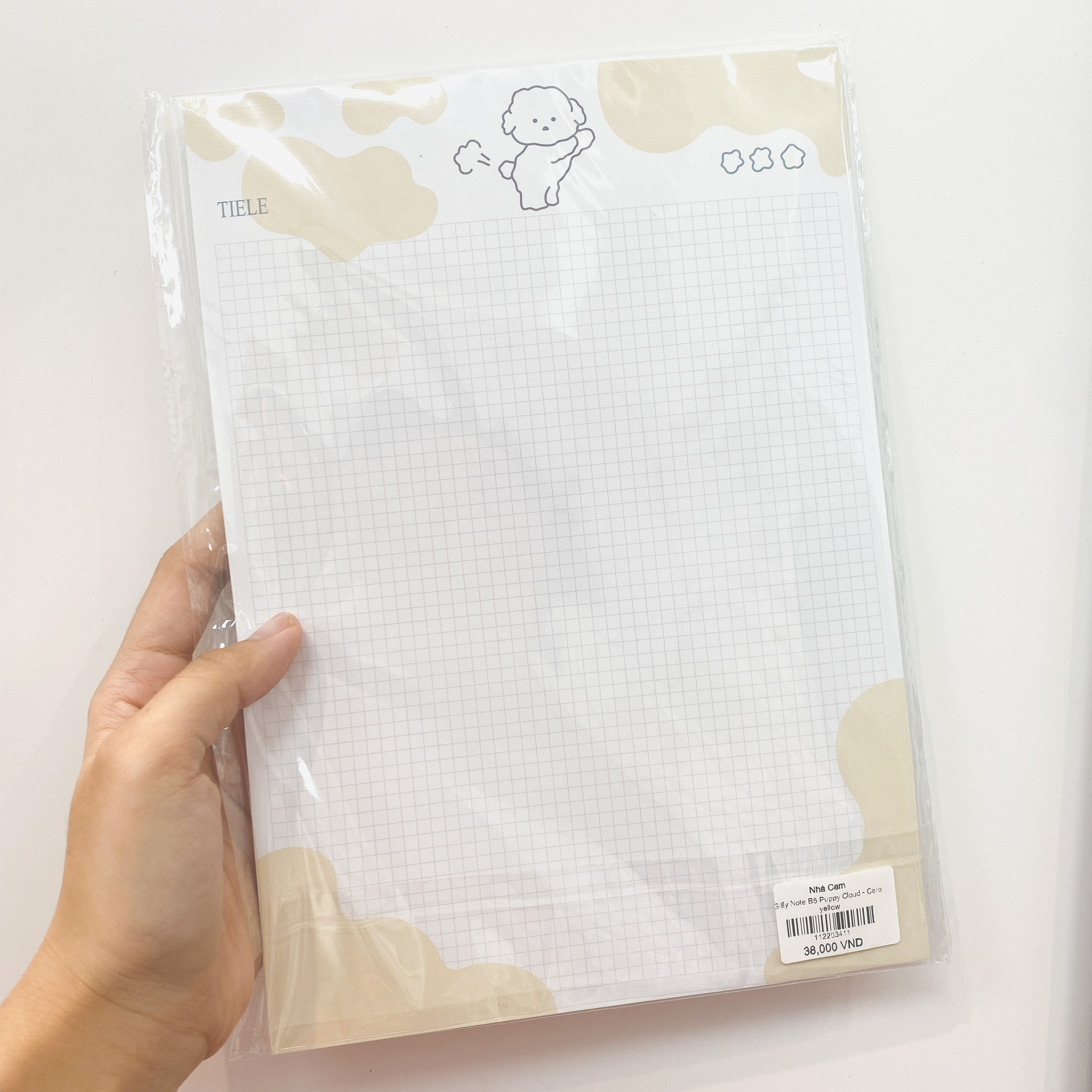 Giấy Từ Vựng Note B5 Puppy Cloud Nhà Cam