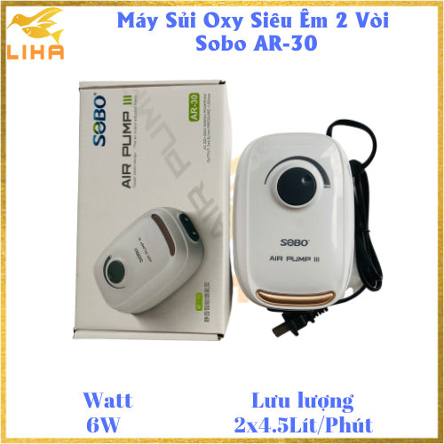 Máy sủi oxy 2 vòi sobo ar-30 - máy oxi siêu êm cho bể cá