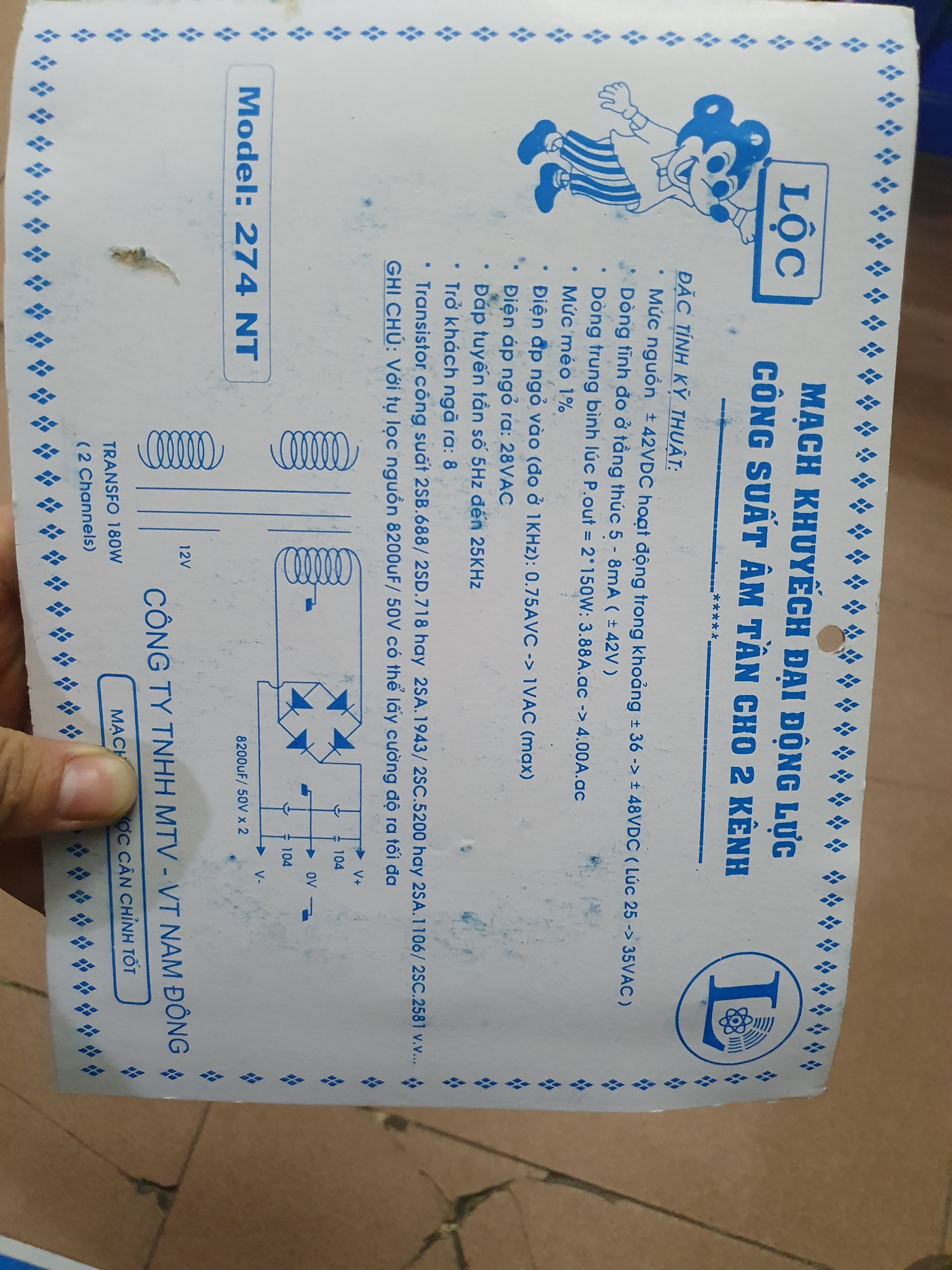 mạch công suất 8 sò 2 vế 300w LỘC