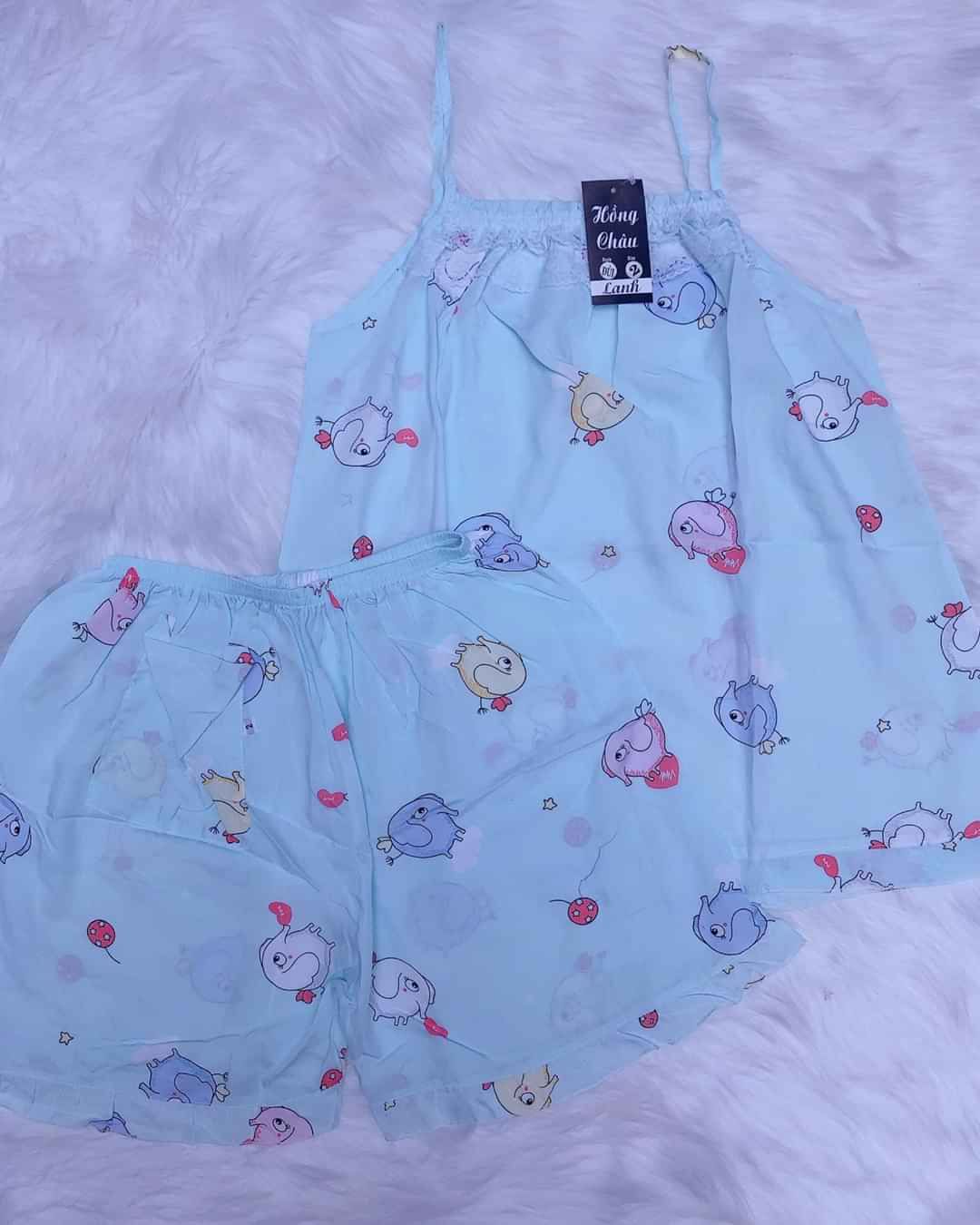 Đồ bộ tole lanh quần đùi áo 2 dây