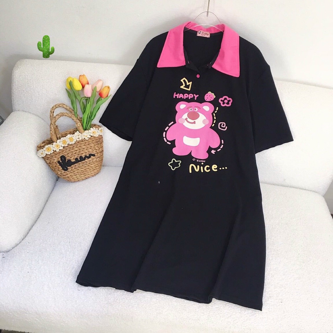 Set Bộ Thêu Gấu Thiên Văn Mùa Hè Mát Mẻ