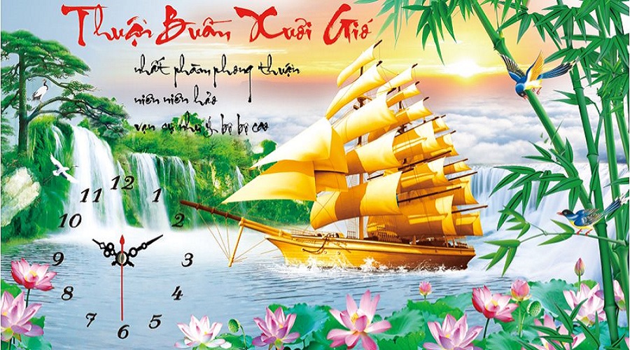 Tranh đính đá Thuận buồm xuôi gió Lv089