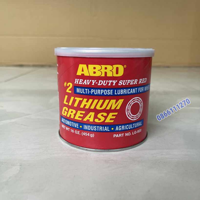 Mỡ bò bôi trơn Abro Super Red Lithium Grease 454g