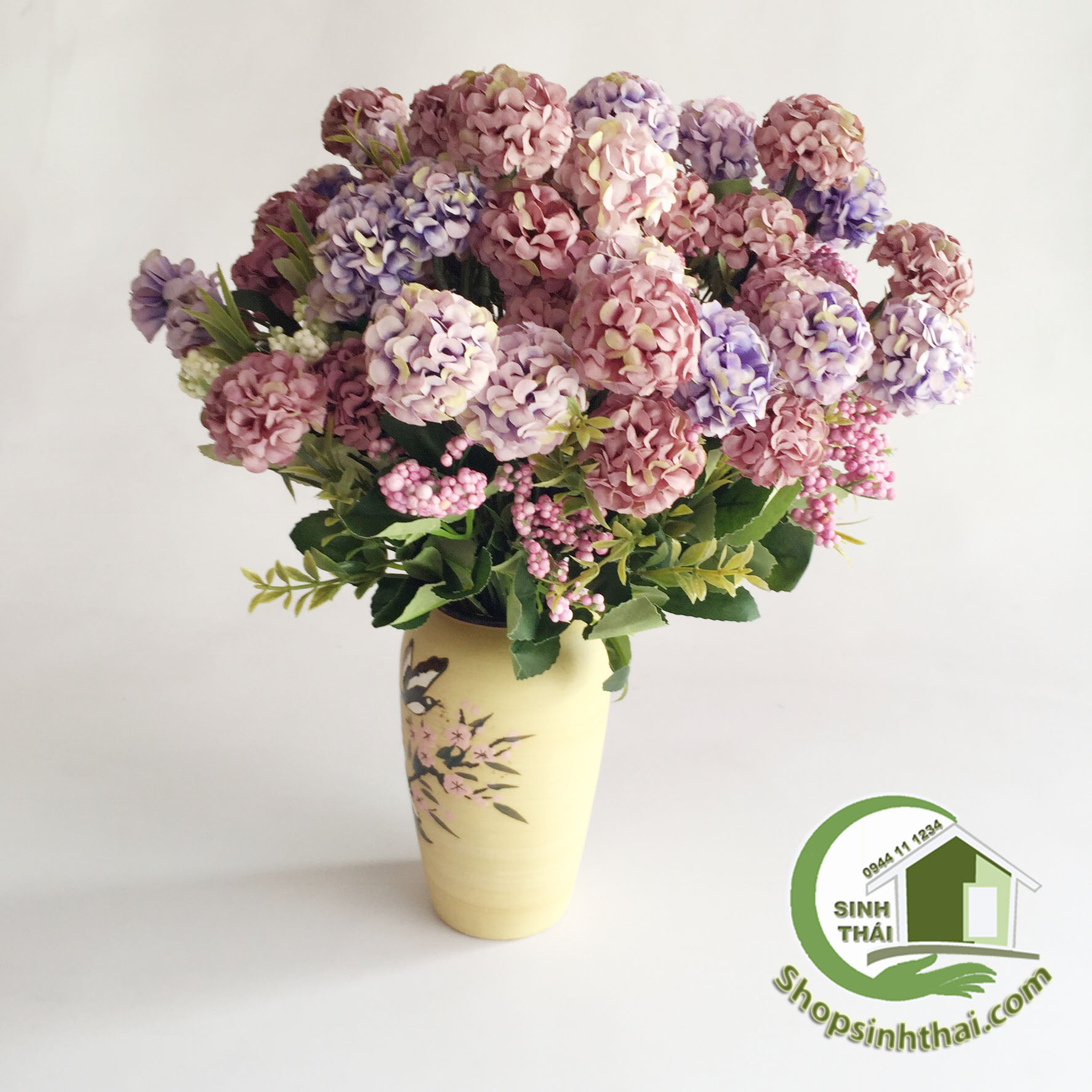 [HCM]Bụi hoa cẩm tú cầu mini màu tím - cao 35cm