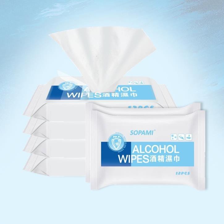 Khăn ướt tẩm cồn kháng khuẩn Sopami Alcohol