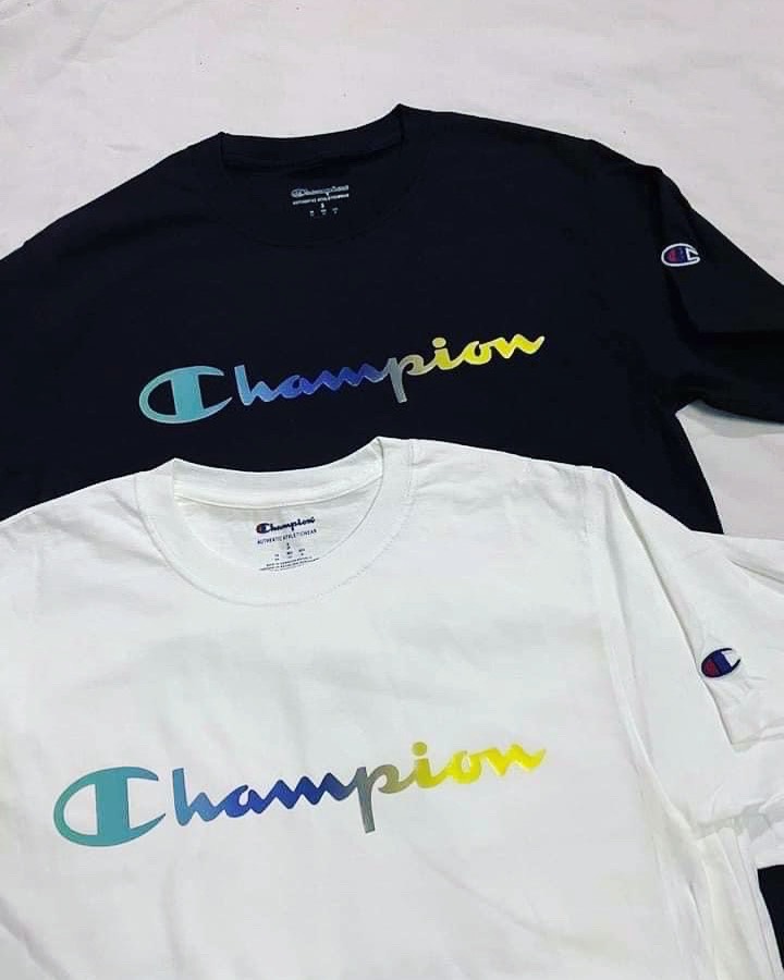 [Authentic] TShirt | Áo Thun Champion Logo CHUYỂN MÀU   - Gradient Script Logo - Unisex Nam/Nữ