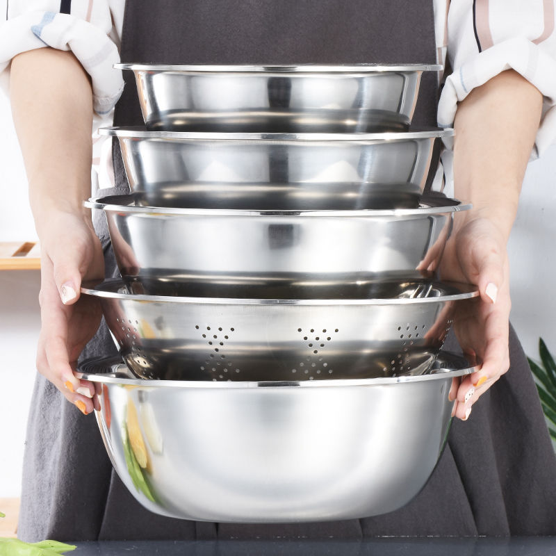 Bộ 5 rổ chậu inox cao cấp rửa rau