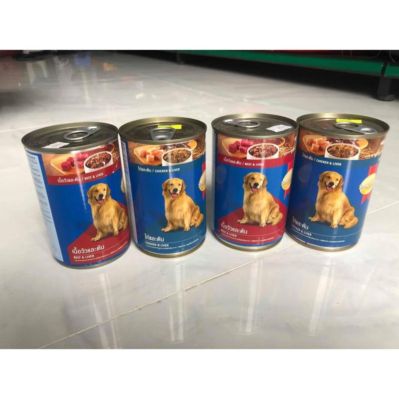 Combo 4 lon pate Smartheart 400g cho chó mix 2 vị