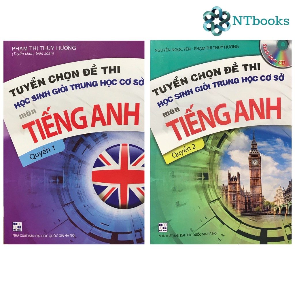 Sách - Combo Tuyển chọn đề thi học sinh giỏi trung học cơ sở môn Tiếng Anh quyển 1 + quyển 2 - NTbooks
