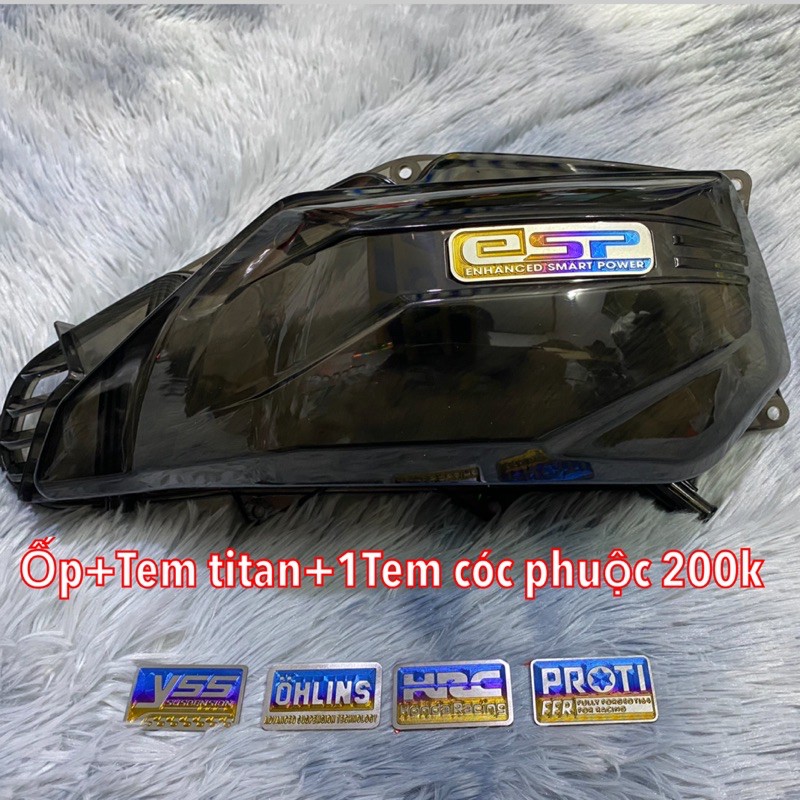 Ốp pô e vario/click/ab + tem esp tặng kèm logo titan cóc chân phuộc - mạnh tú shop
